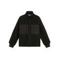 Veste survêtement Blouson zippé bi matière polaire nylon noir
