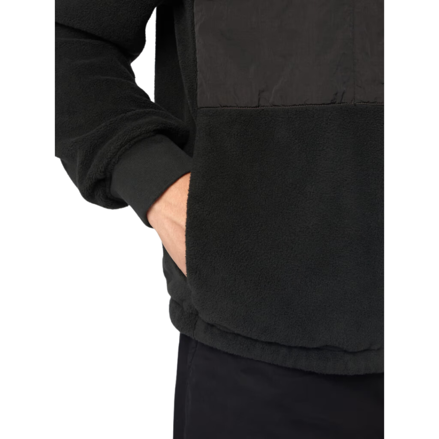 Veste survêtement STONE ISLAND Blouson zippé bi matière polaire nylon noir