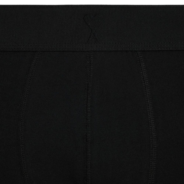 AMI PARIS Boxer coton biologique noir logo cœur