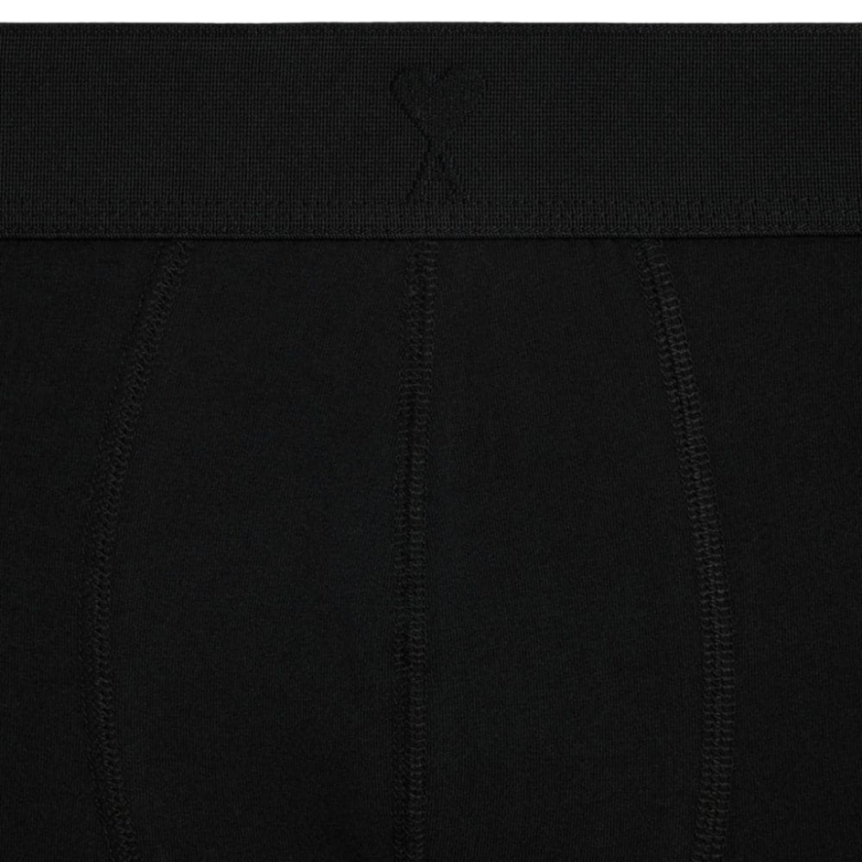 AMI PARIS Boxer coton biologique noir logo cœur