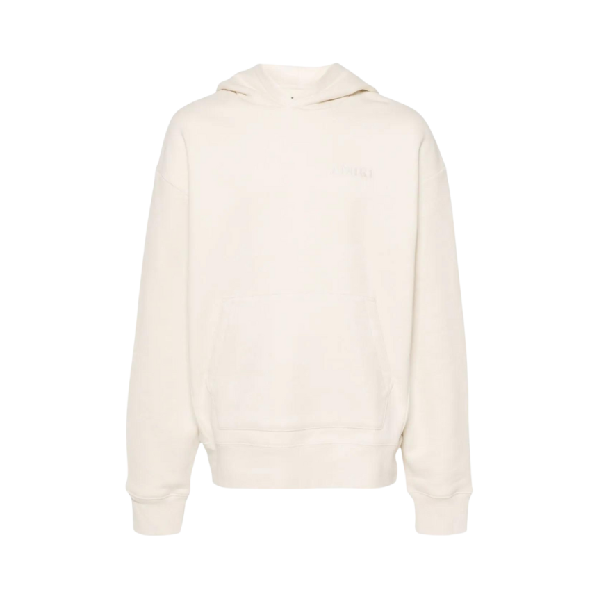Sweat-shirt AMIRI capuche hoodie coton beige broderie logo ton sur ton