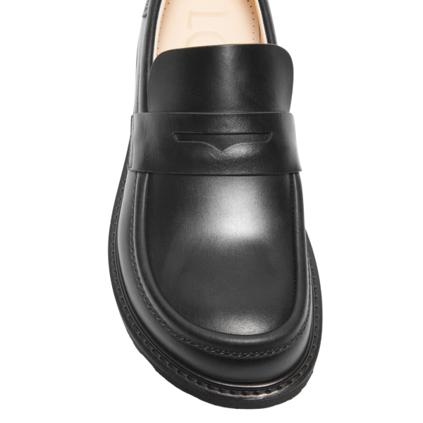 Mocassin LOEWE Blaze cuir veau pull-up noir