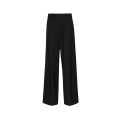 Pantalon tailleur ample droit laine noire