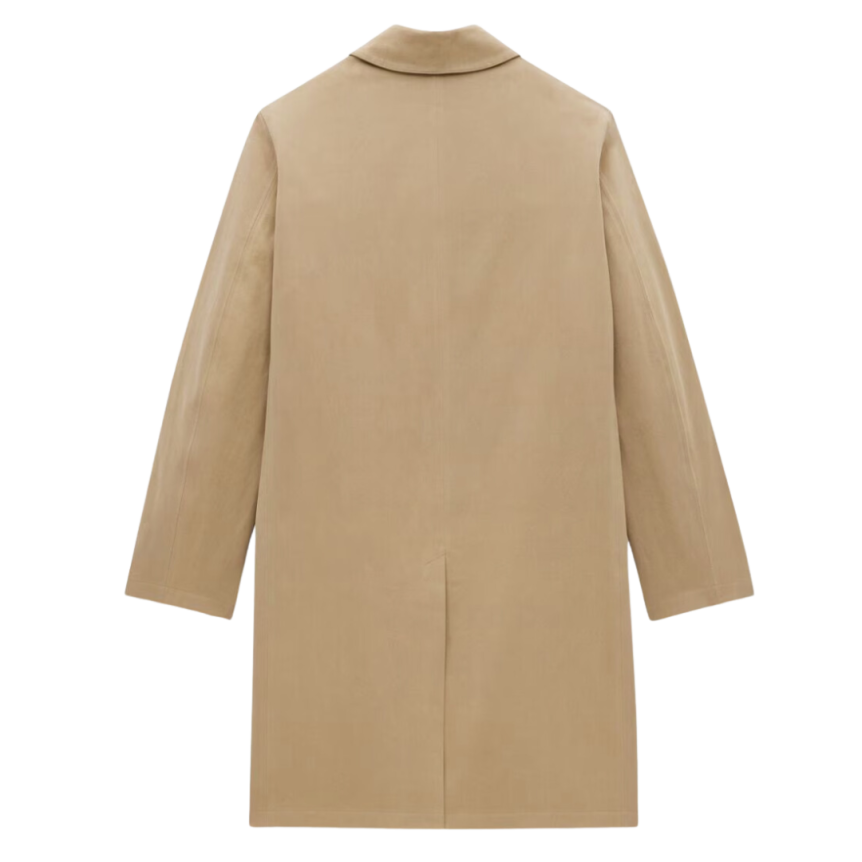 Manteau Trench SAINT LAURENT Macintosh coton beige doublure amovible léopard