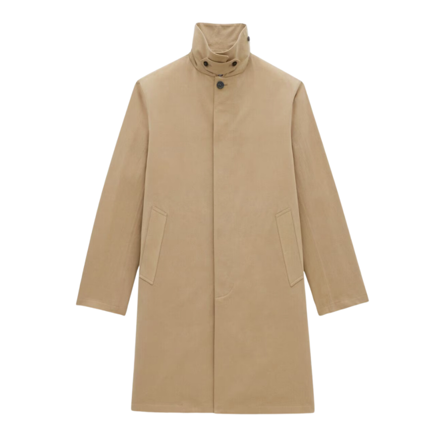 Manteau Trench SAINT LAURENT Macintosh coton beige doublure amovible léopard