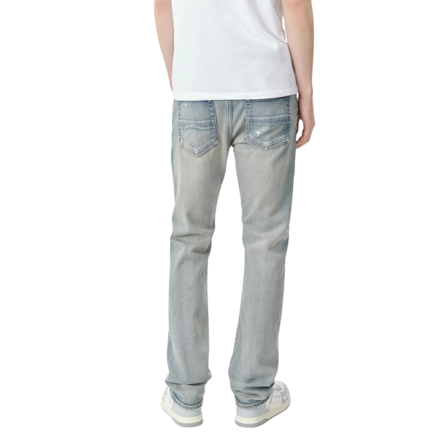 Jeans AMIRI Slim denim coton bleu clair délavé