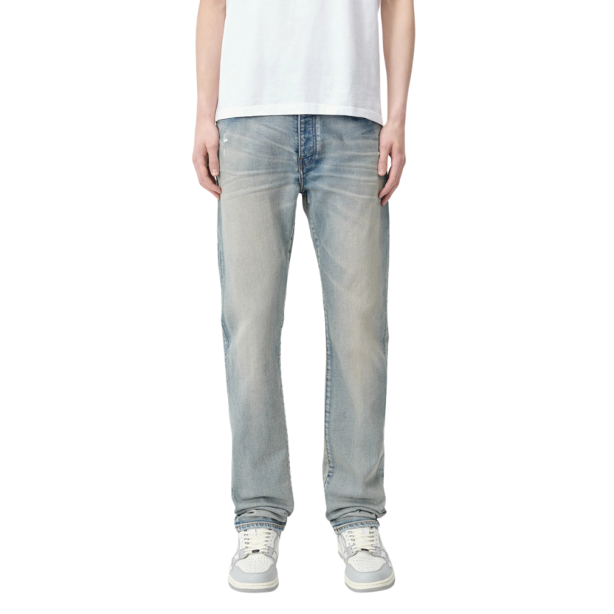 Jeans AMIRI Slim denim coton bleu clair délavé