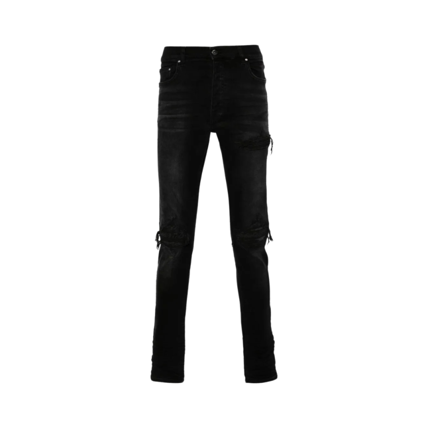 Jeans AMIRI MX1 Bandana Jacquard Slim denim coton noir délavé