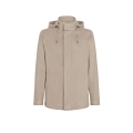 Veste droite Cima à capuche cachemire beige
