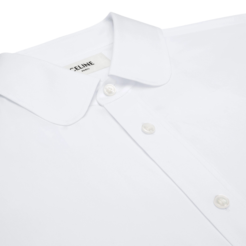 chemise ample CELINE à col claudine Triomphe en popeline de coton blanc