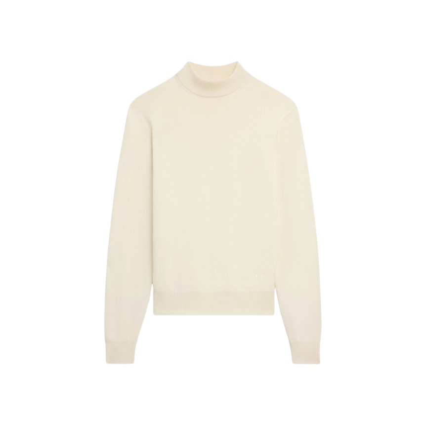 Pull col CELINE montant laine logo Triomphe écru