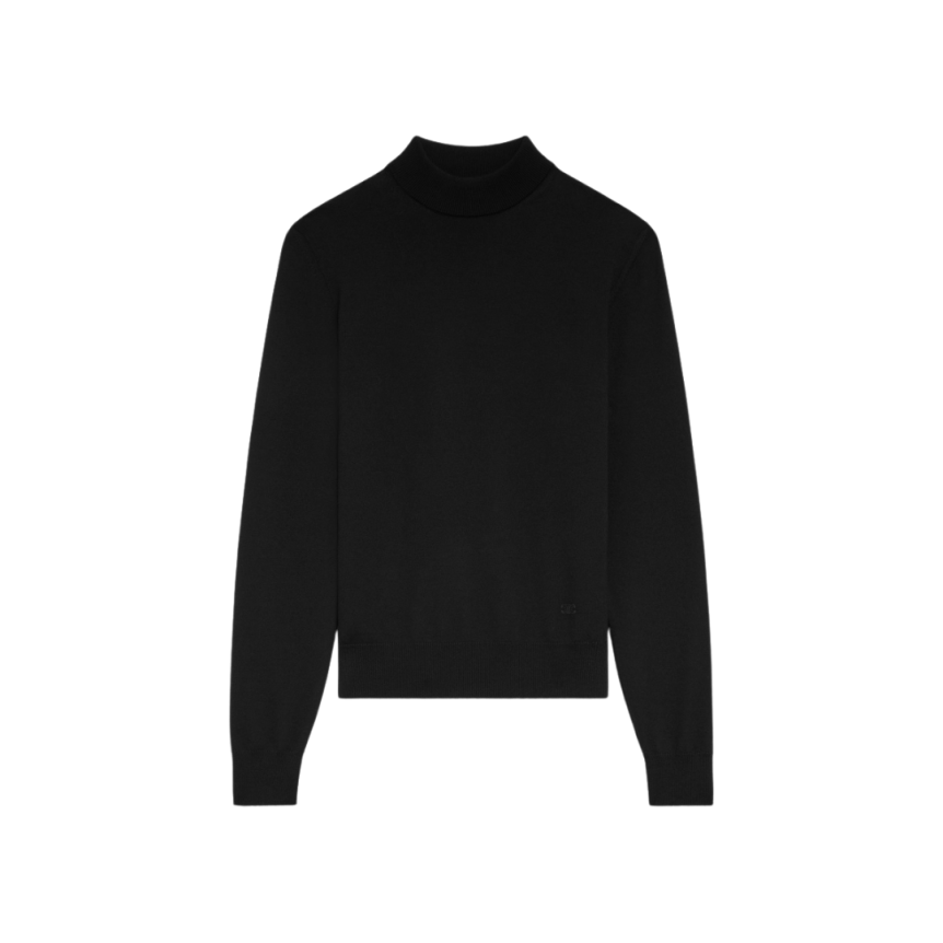 Pull CELINE col montant laine logo Triomphe noir