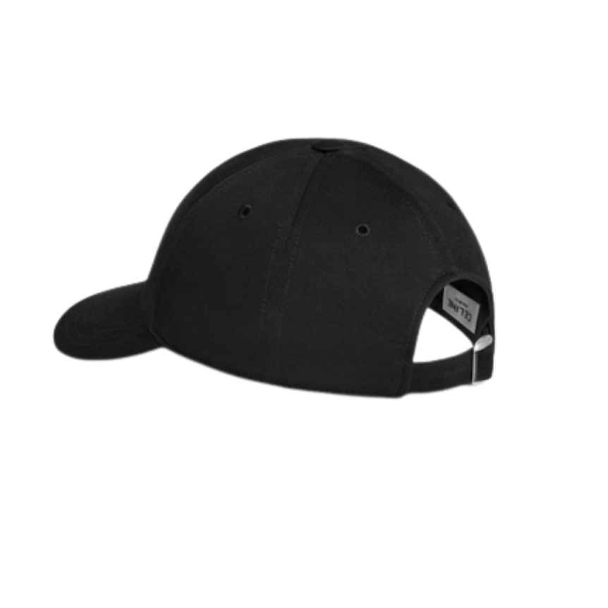 casquette de baseball CELINE triomphe coton noir logo blanc