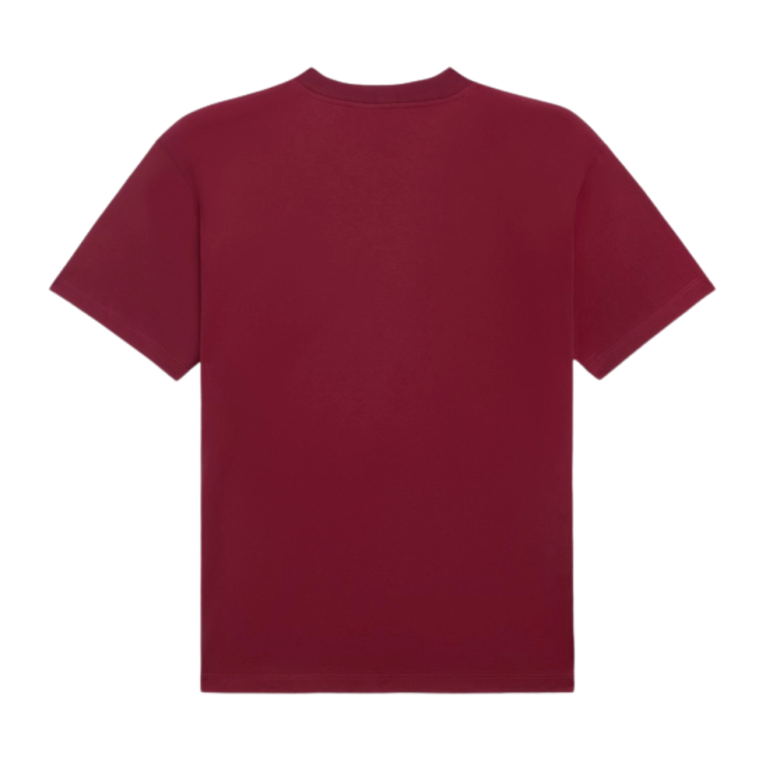 T-shirt manche courte CELINE ample jersey de coton bordeaux logo Triomphe blanc