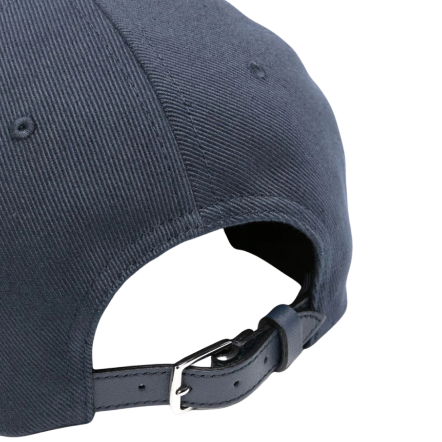 Casquette FENDI coton bleu plaque logo FF blanc