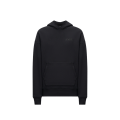 Sweat-shirt capuche hoodie coton noir broderie logo ton sur ton