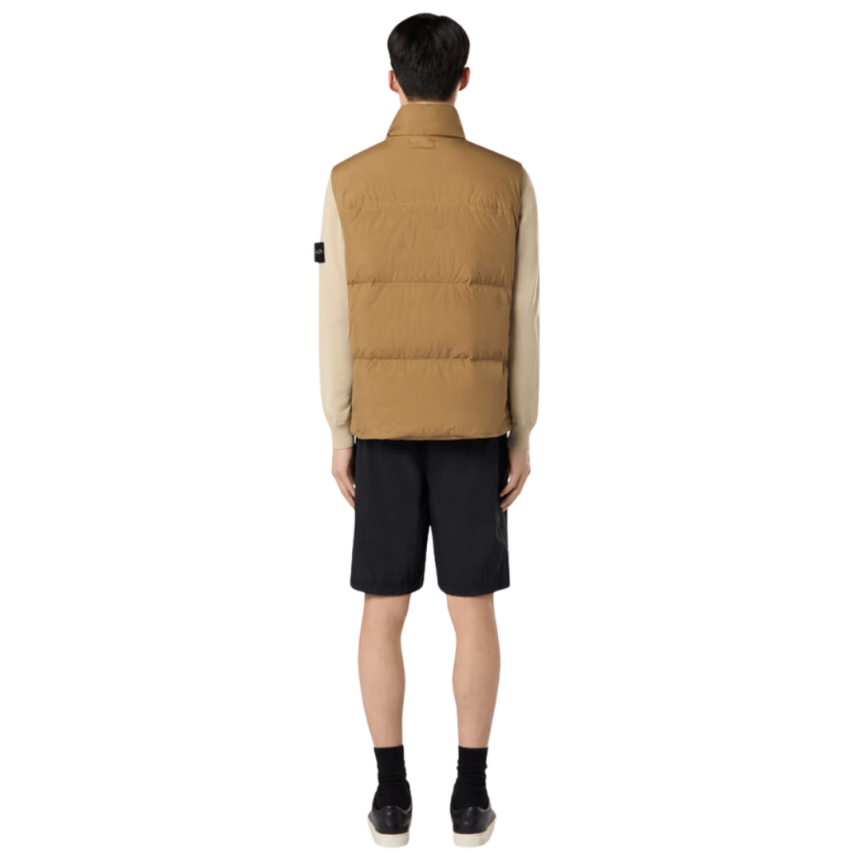 Doudoune gilet sans manche STONE ISLAND Crinkle nylon Biscuit