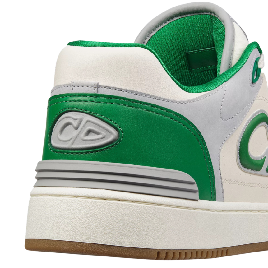 Baskets Sneakers DIOR B57 basses cuir veau blanc CD vert