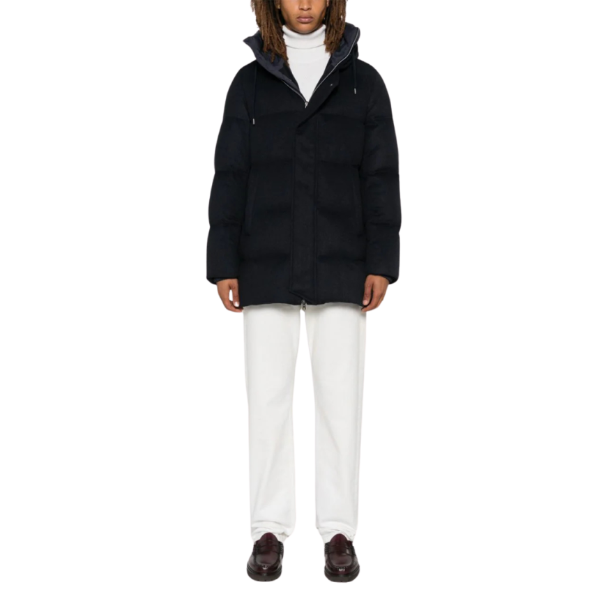 Manteau Parka HERNO à capuche cachemire noir