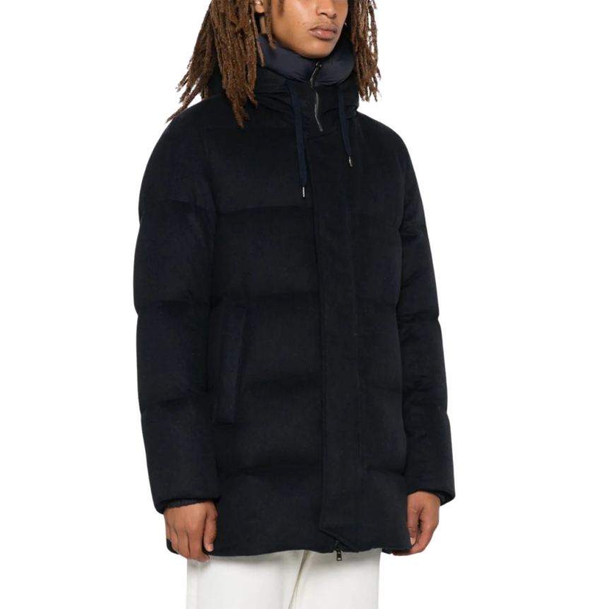 Manteau Parka HERNO à capuche cachemire noir