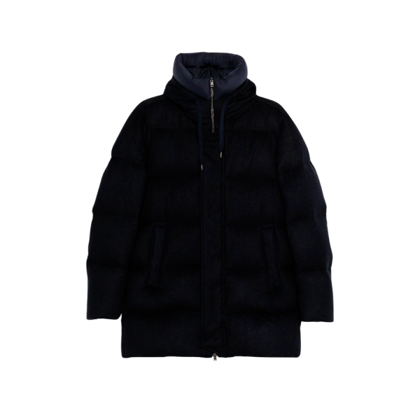 Manteau Parka HERNO à capuche cachemire noir