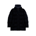 Manteau Parka à capuche cachemire coton soie noir