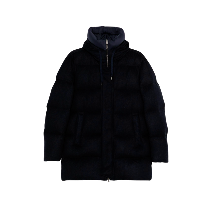 Manteau Parka HERNO à capuche cachemire noir