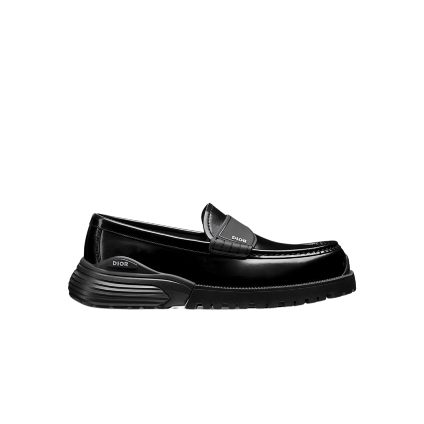 Mocassin Dior Combat cuir veau poli noir