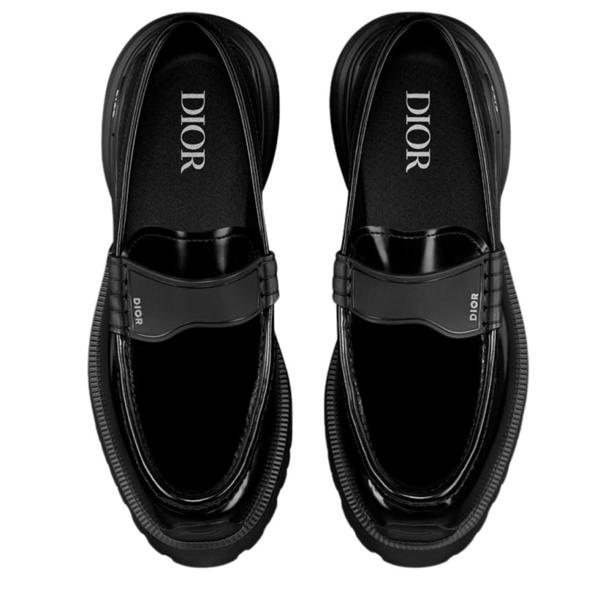 Mocassin Dior Combat cuir veau poli noir