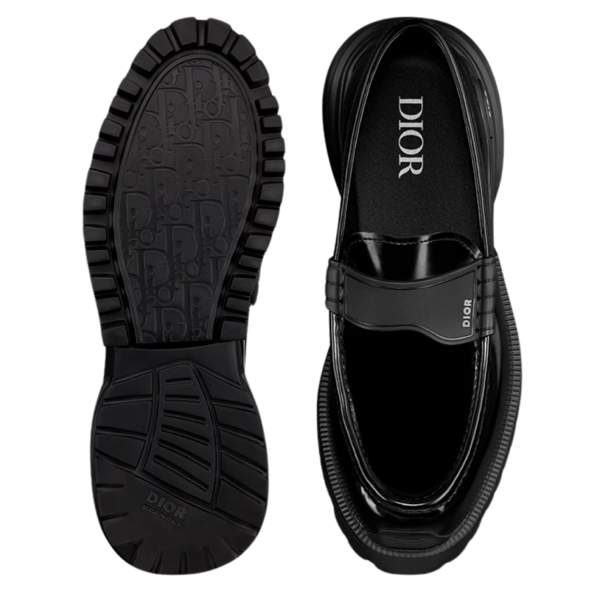 Mocassin Dior Combat cuir veau poli noir