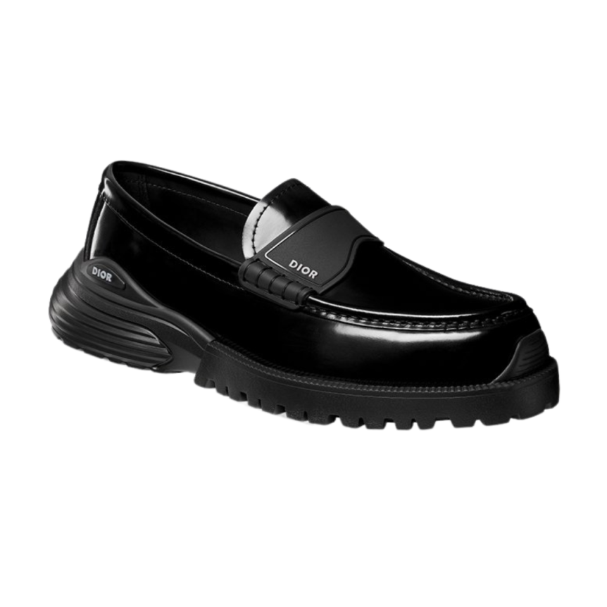 Mocassin Dior Combat cuir veau poli noir