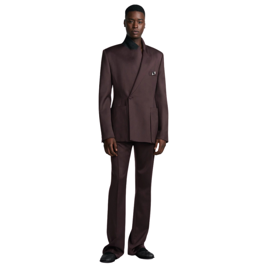 Veste DIOR fermeture oblique sergé laine bordeaux