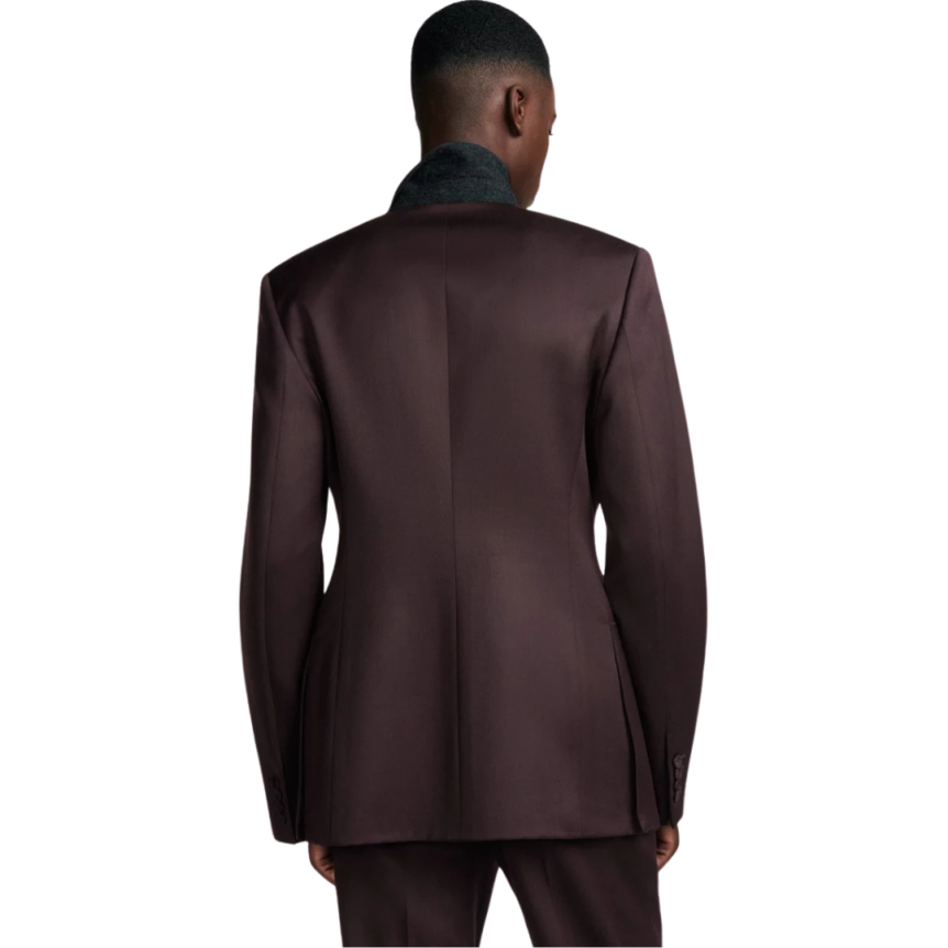 Veste DIOR fermeture oblique sergé laine bordeaux