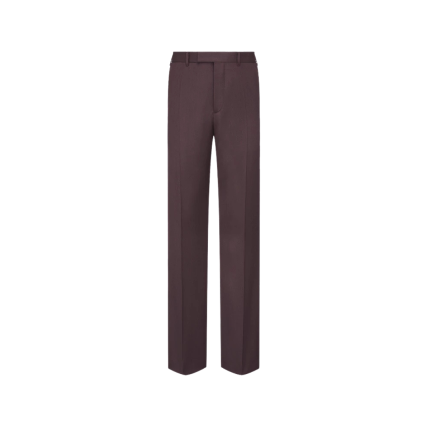 Pantalon évasé DIOR sergé laine vierge bordeaux