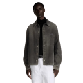 Surchemise denim sergé coton noir délavé plaque