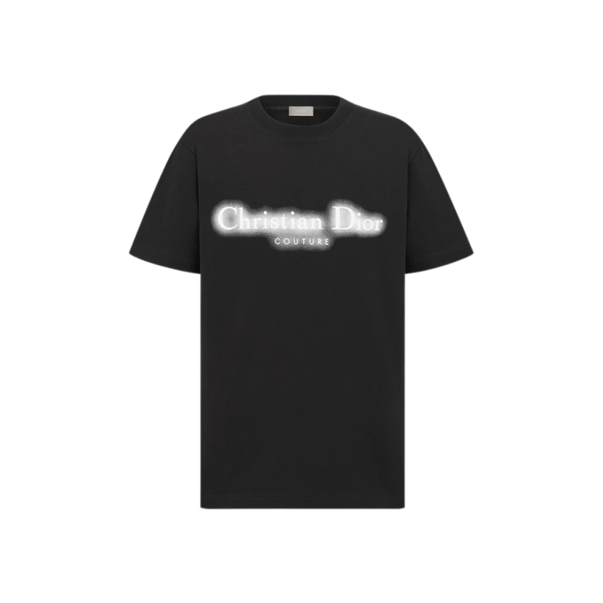 T-shirt coupe relax DIOR jersey coton noir logo phosphorescent