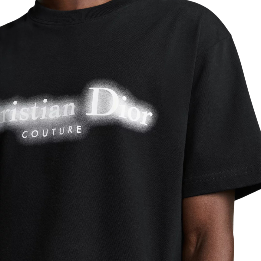 T-shirt coupe relax DIOR jersey coton noir logo phosphorescent