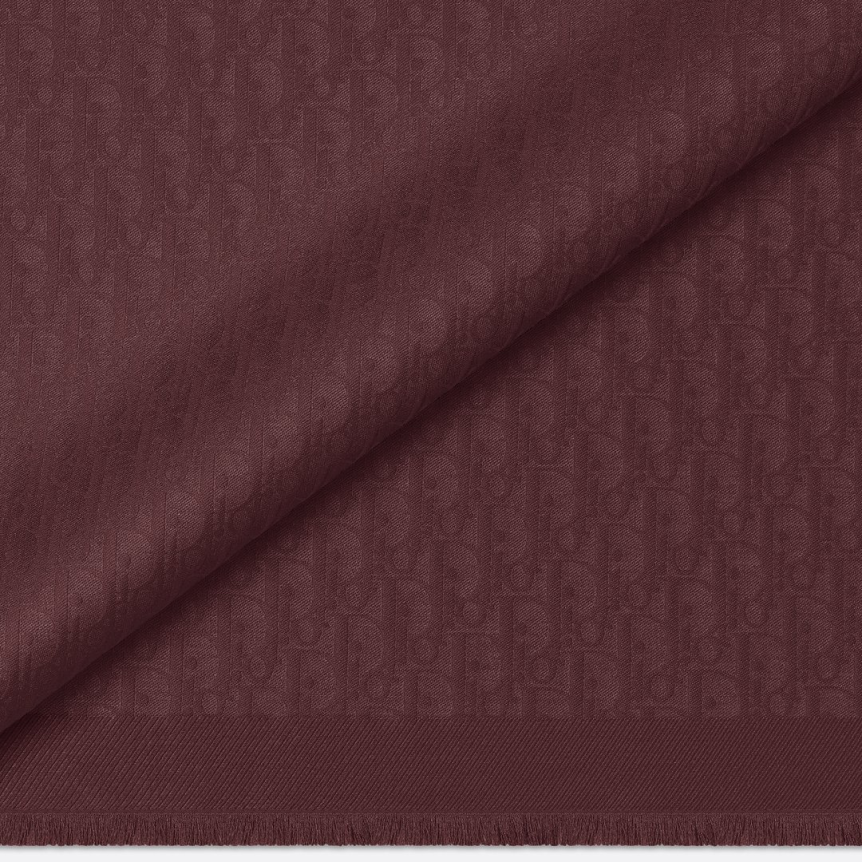 Echarpe Étole Dior Oblique laine soie bordeaux