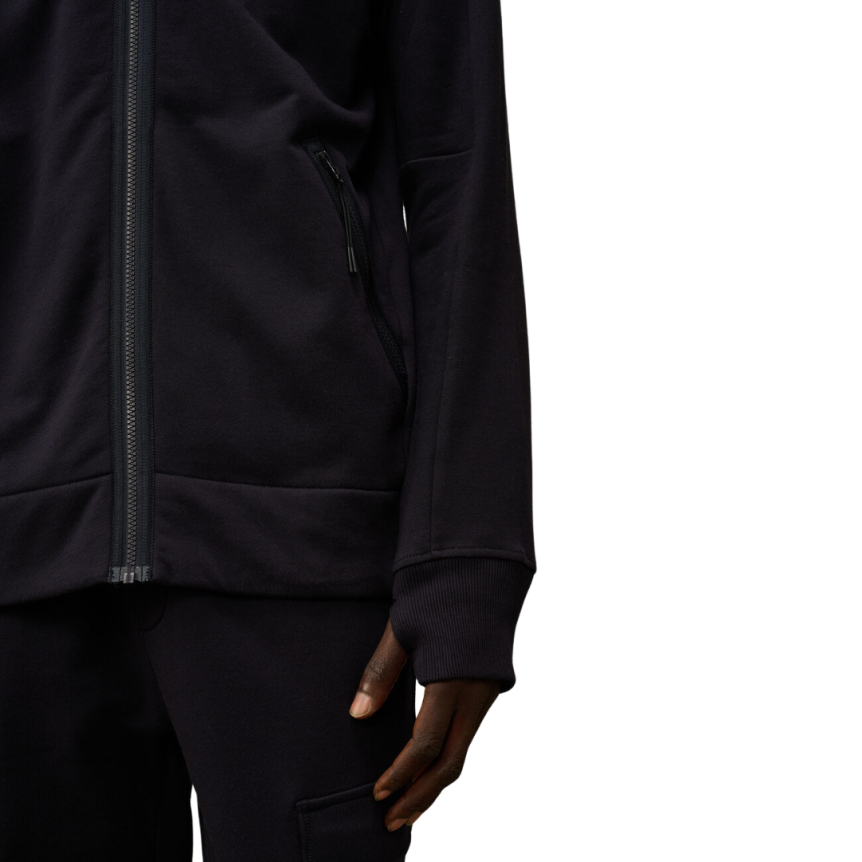 Cardigan Sweat-shirt zippé CP COMPANY polaire bleu marine capuche lunettes