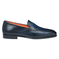 Mocassin Carlo cuir bleu marine