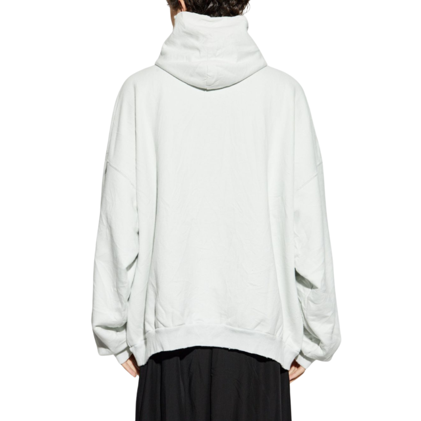 Sweat-shirt à capuche BALENCIAGA Hoodie coton blanc Planet Earth