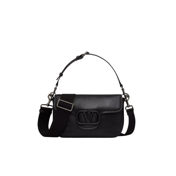 Sac porté épaule VALENTINO GARAVANI cuir nappa noir boucle V bandoulière