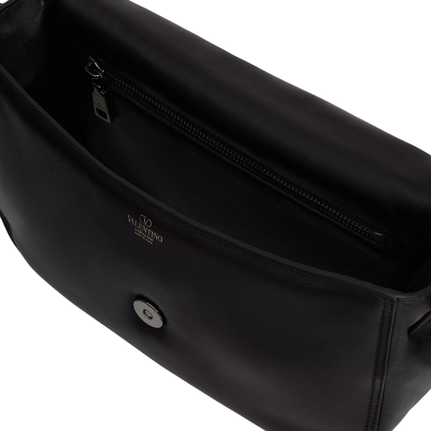 Sac porté épaule VALENTINO GARAVANI cuir nappa noir boucle V bandoulière