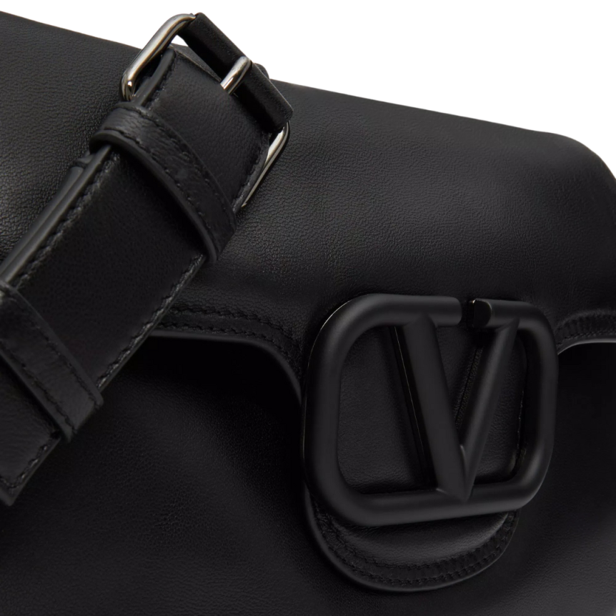 Sac porté épaule VALENTINO GARAVANI cuir nappa noir boucle V bandoulière