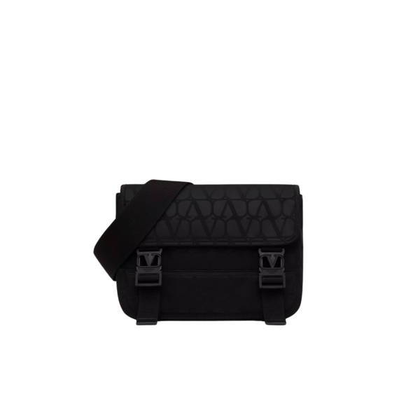 Sac porté épaule VALENTINO Messenger toile noir V logo
