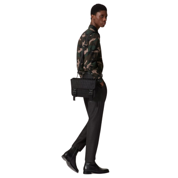 Sac porté épaule VALENTINO Messenger toile noir V logo