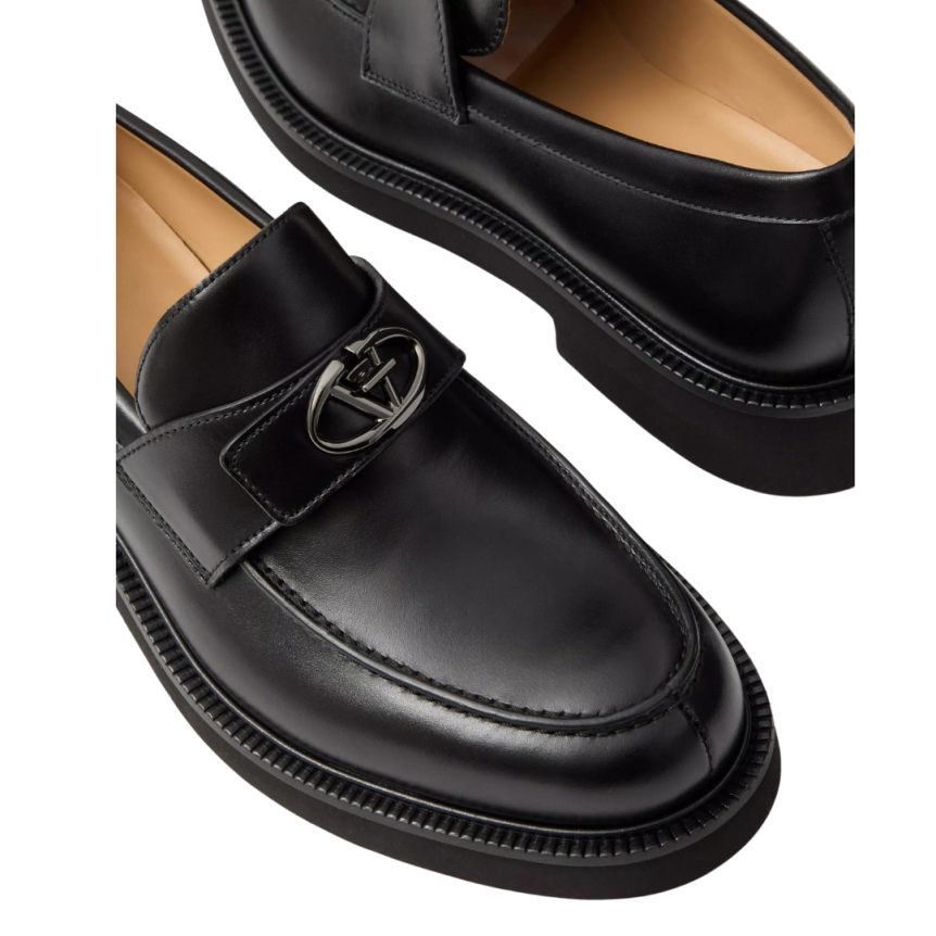 Mocassins VALENTINO VLogo Locker cuir veau noir