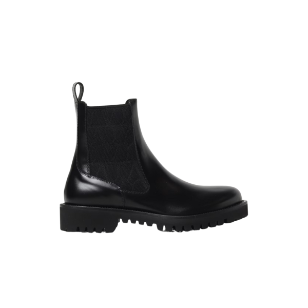 Boots VALENTINO Beatle cuir veau noir semelle crantée