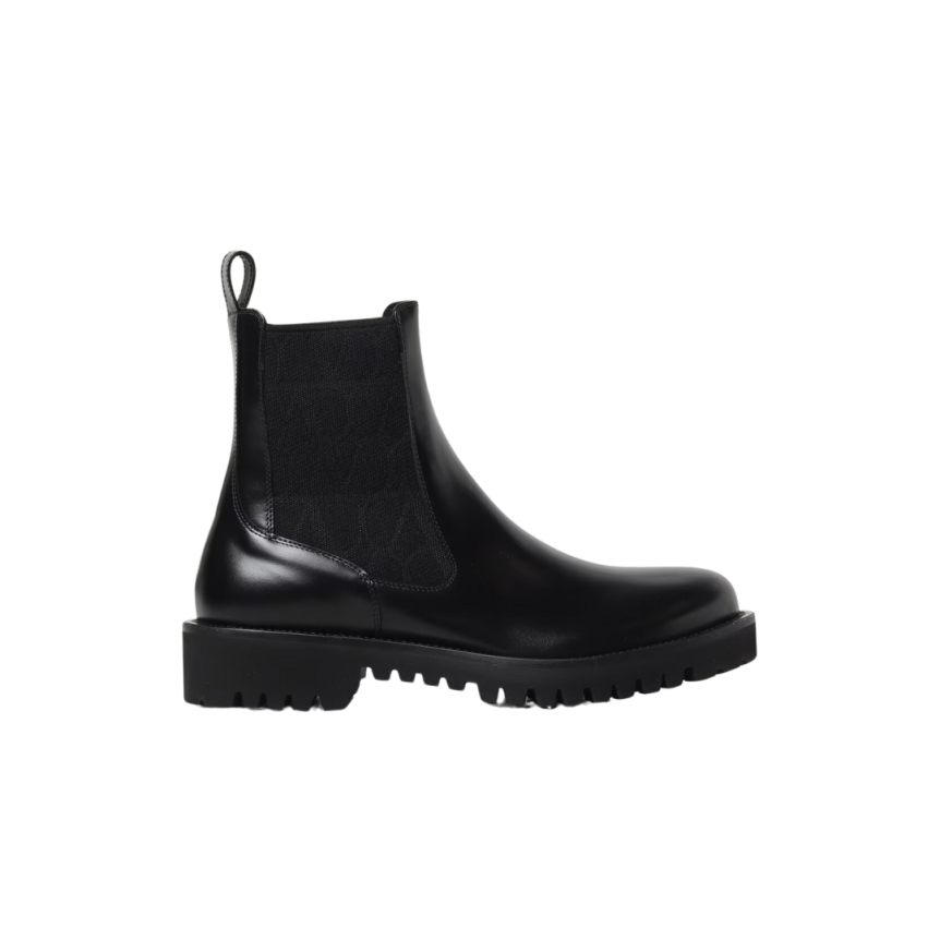 Boots VALENTINO Beatle cuir veau noir semelle crantée