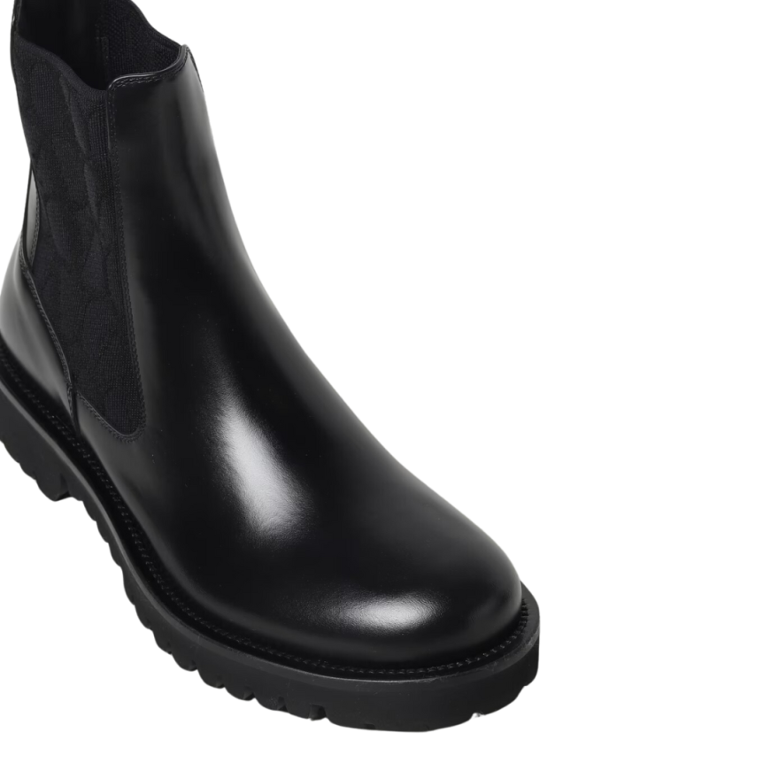Boots VALENTINO Beatle cuir veau noir semelle crantée